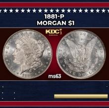 1881-p Morgan Dollar $1 Grades ms63