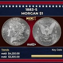 1883-s Morgan Dollar $1 ms62+ USCG