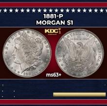 1881-p Morgan Dollar $1 Grades ms63+