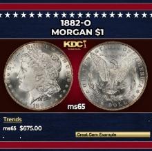 1882-o Morgan Dollar $1 Grades ms65