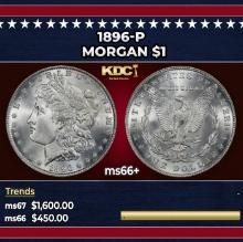 1896-p Morgan Dollar $1 ms66+ SEGS