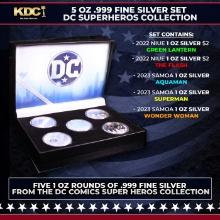 5 OZ .999 Fine Silver Set DC Superhero's Collection