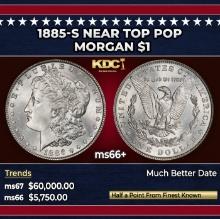 1885-s Morgan Dollar Near Top Pop $1 ms66+ SEGS