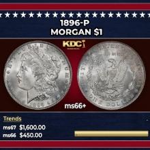 1896-p Morgan Dollar $1 ms66+ SEGS