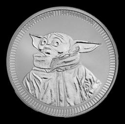 2023 Star Wars Grogu "Baby Yoda" 1 oz Silver $2 Niue BU Coin Round