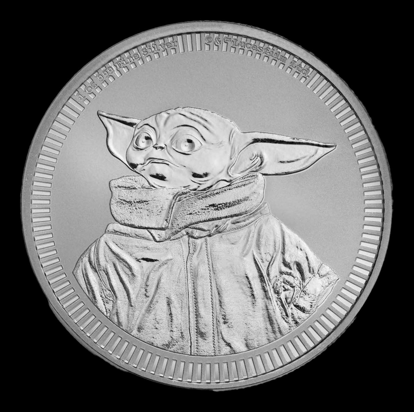 2023 Star Wars Grogu "Baby Yoda" 1 oz Silver $2 Niue BU Coin Round