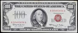 1966 $100 Red Seal United States Note Grades Select AU