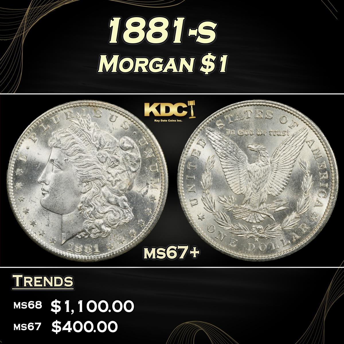 1881-s Morgan Dollar $1 ms67+ SEGS