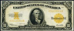 1922 $10 Large Size Gold Certificate Grades Select AU Signatures Speelman/White