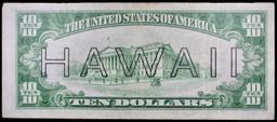 1934A $10 FRN Hawaii WWII Emergency Currency Grades Select AU