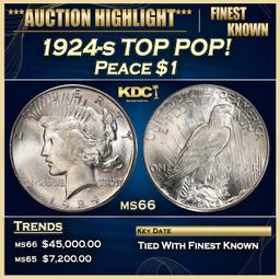 1924-s Peace Dollar TOP POP! $1 ms66 SEGS