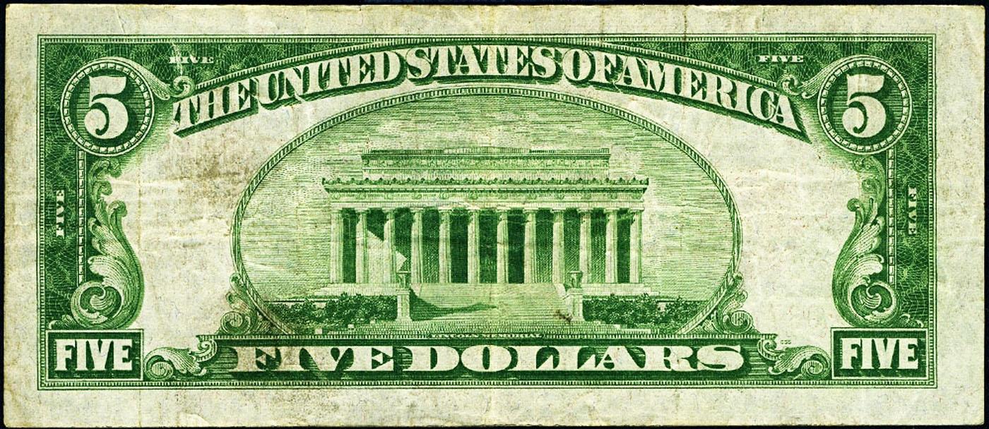 **Star Note** 1928B $5 Red Seal United States Note Grades vf++