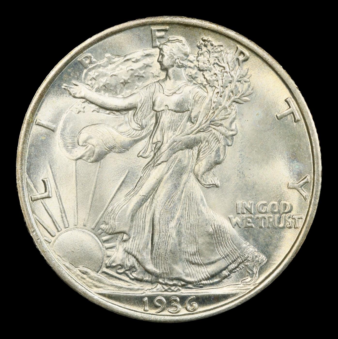 1936-p Walking Liberty Half Dollar TOP POP! 50c ms68+ SEGS