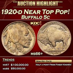 1920-d Buffalo Nickel Near Top Pop! 5c ms66+ SEGS