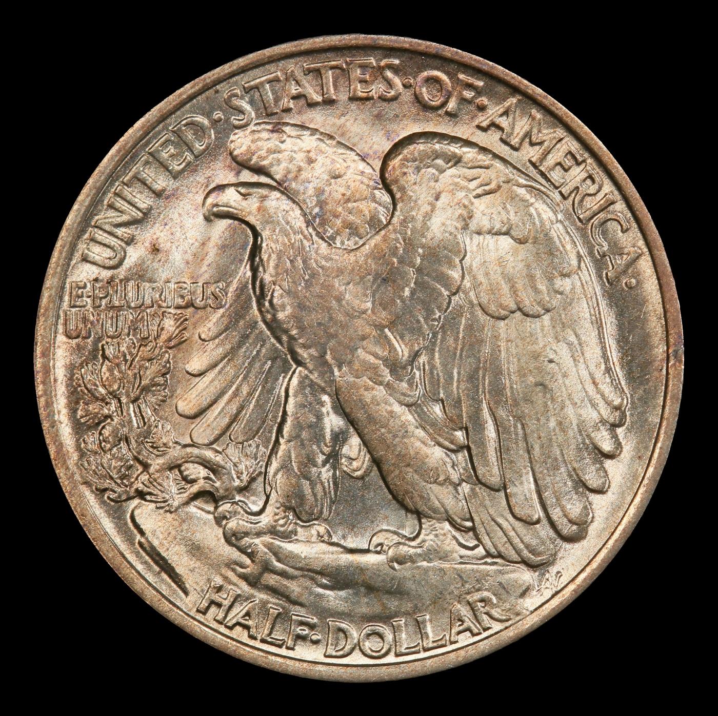 1920-p Walking Liberty Half Dollar Toned TOP POP! 50c ms66 SEGS