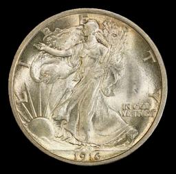 1916-p Walking Liberty Half Dollar Near Top Pop! 50c ms66+ SEGS
