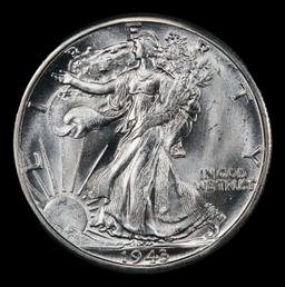 1943-d Walking Liberty Half Dollar 50c Grades ms66