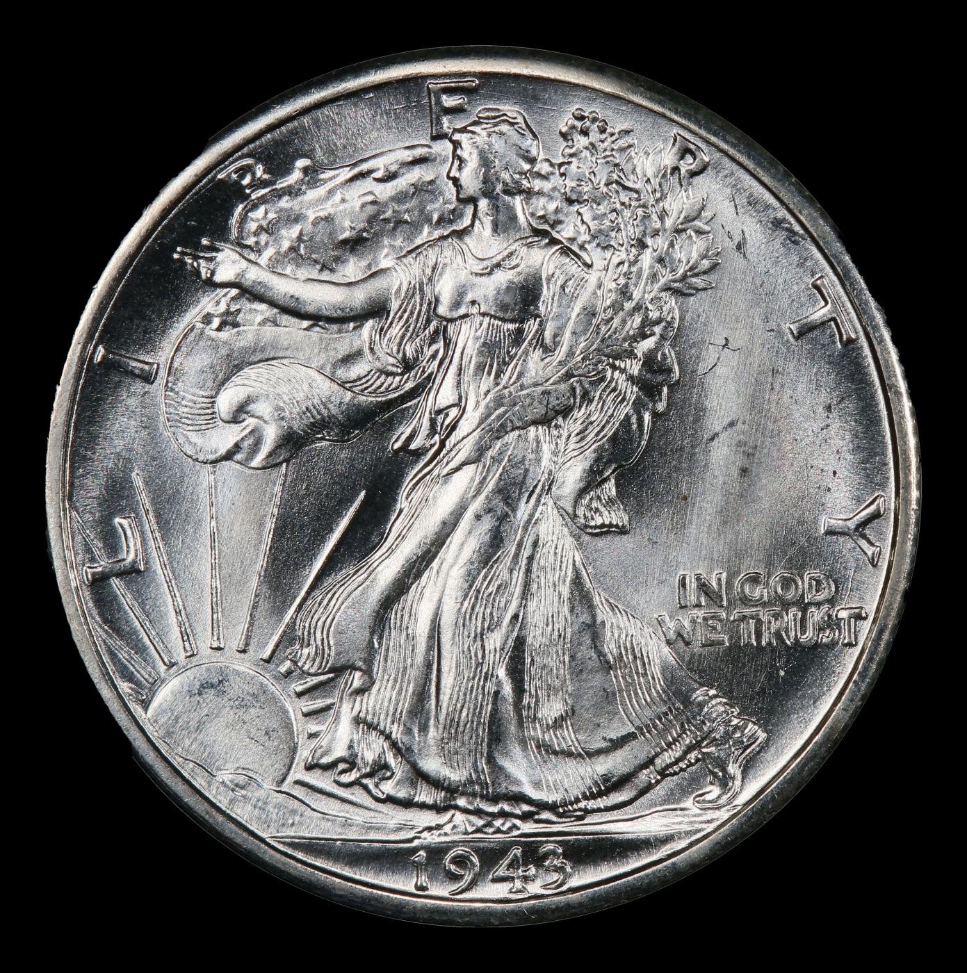 1943-d Walking Liberty Half Dollar 50c Grades ms66