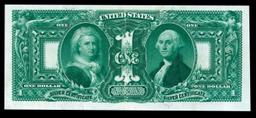 1896 $1 large size Silver Certificate Martha & George Washington "Educational Series" Grades xf Sign