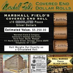 MARSHALL FIELDS 10 Coin Circ Peace $1 Roll Rare BLACK Lvl