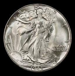 1945-p Walking Liberty Half Dollar Near Top Pop 50c ms67 SEGS