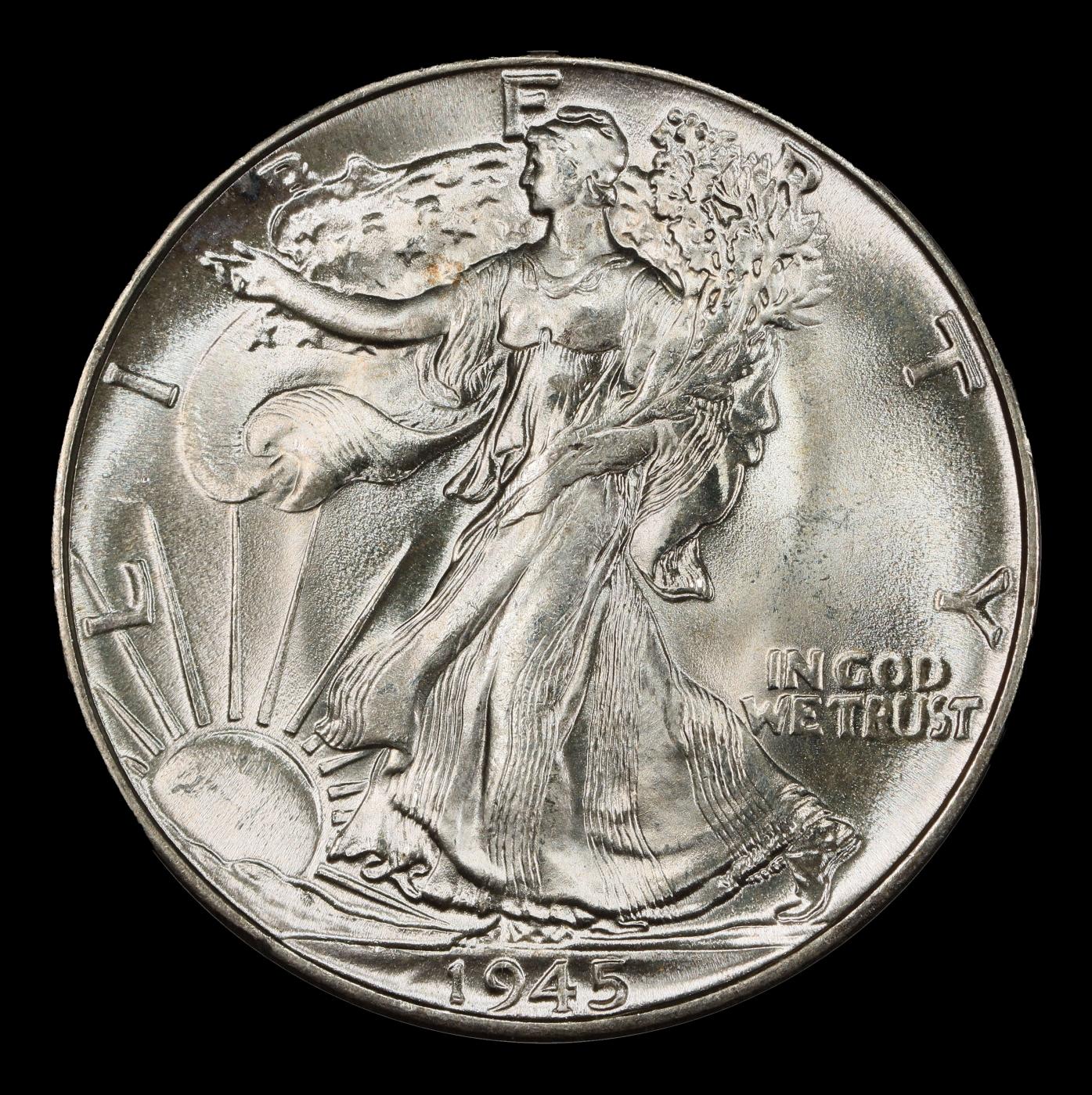 1945-p Walking Liberty Half Dollar Near Top Pop 50c ms67 SEGS