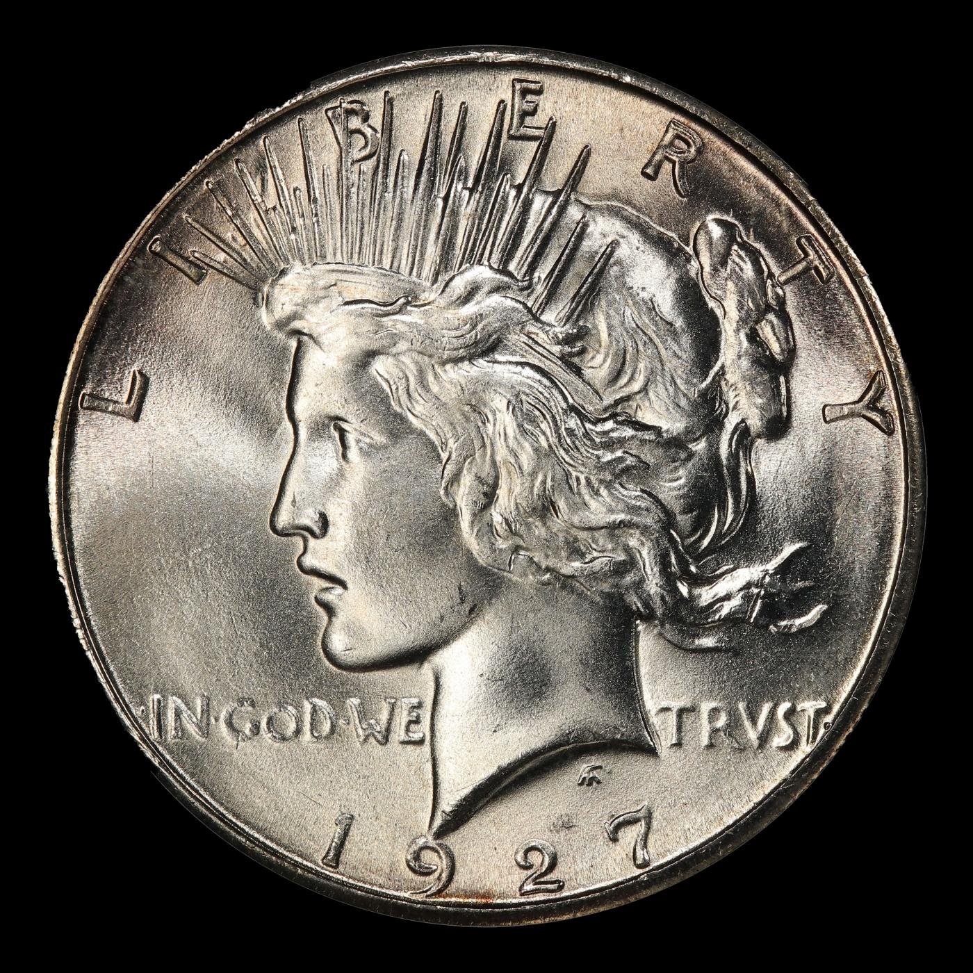 1927-s Peace Dollar Near Top Pop $1 ms65 SEGS