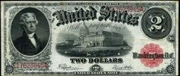1917 $2 Large Size Legal Tender Note Thomas Jefferson Grades xf+ Signatures Speelman/White