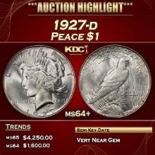 1927-d Peace Dollar $1 ms64+ SEGS
