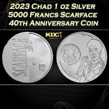 2023 Chad 1 oz Silver 5000 Francs Scarface 40th Anniversary Coin Round