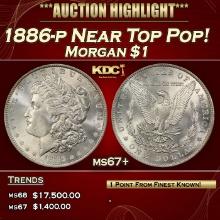 1886-p Morgan Dollar Near Top Pop! $1 ms67+ SEGS