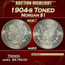 1904-s Morgan Dollar Toned $1 ms63 USCG