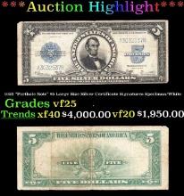 1923 $5 Large Size Silver Certificate "Porthole Note" Grades vf+ Signatures Speelman/White