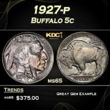1927-p Buffalo Nickel 5c Grades ms65