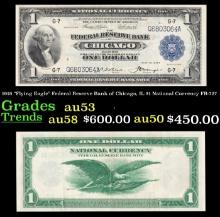1918 $1 National Currency "Flying Eagle" Federal Reserve Bank of Chicago, IL Grades au53 FR-727