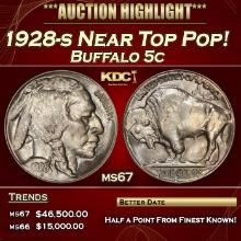 1928-s Buffalo Nickel Near Top Pop! 5c ms67 SEGS