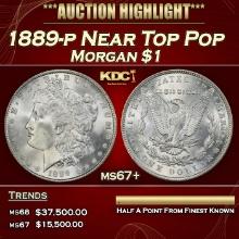1889-p Morgan Dollar Near Top Pop $1 ms67+ SEGS