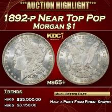 1892-p Morgan Dollar Near Top Pop $1 ms65+ SEGS
