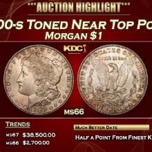 1900-s Morgan Dollar Toned Near Top Pop! $1 ms66 SEGS