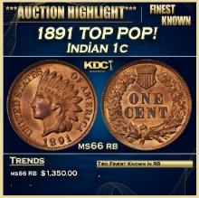 1891 Indian Cent TOP POP! 1c ms66 rb SEGS