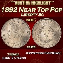 1892 Liberty Nickel Near Top Pop 5c ms66 SEGS
