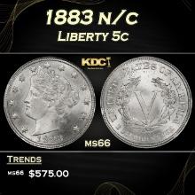1883 n/c Liberty Nickel 5c Grades ms66