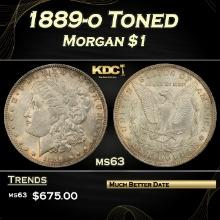 1889-o Morgan Dollar Toned $1 Grades ms63