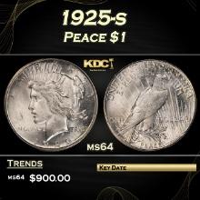 1925-s Peace Dollar $1 Grades ms64