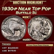 1930-p Buffalo Nickel Near Top Pop 5c ms66+ SEGS