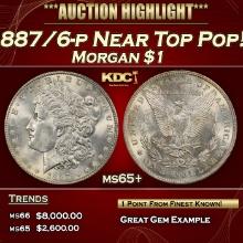 1887/6-p Morgan Dollar Near Top Pop! $1 ms65+ SEGS