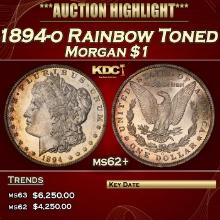 1894-o Morgan Dollar Rainbow Toned $1 ms62+ USCG