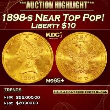 1898-s Gold Liberty Eagle Near Top Pop! $10 ms65+ SEGS