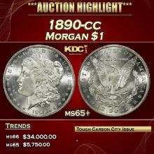 1890-cc Morgan Dollar $1 ms65+ SEGS