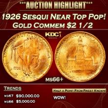 1926 Sesqui Gold Commem Near Top Pop! $2 1/2 ms66+ SEGS